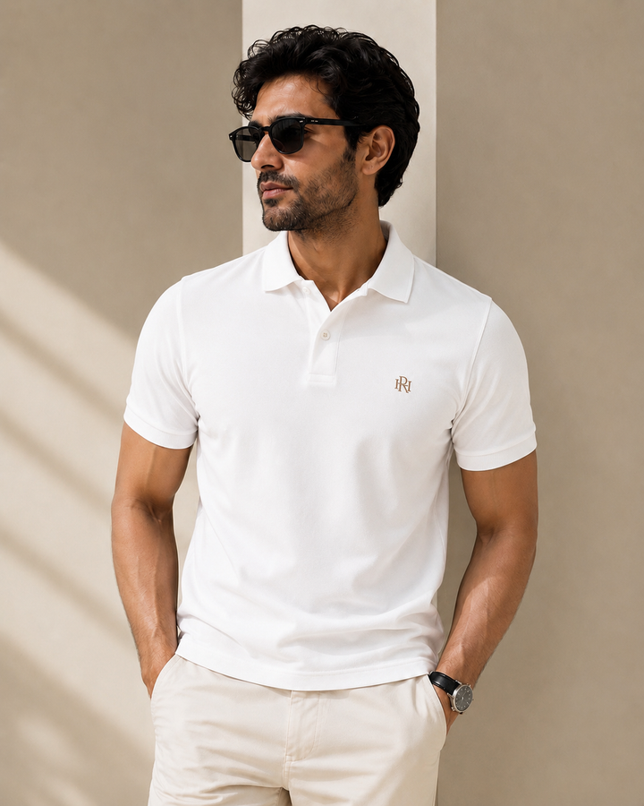 🤍 IVORY WHITE  ESSENTIAL POLO