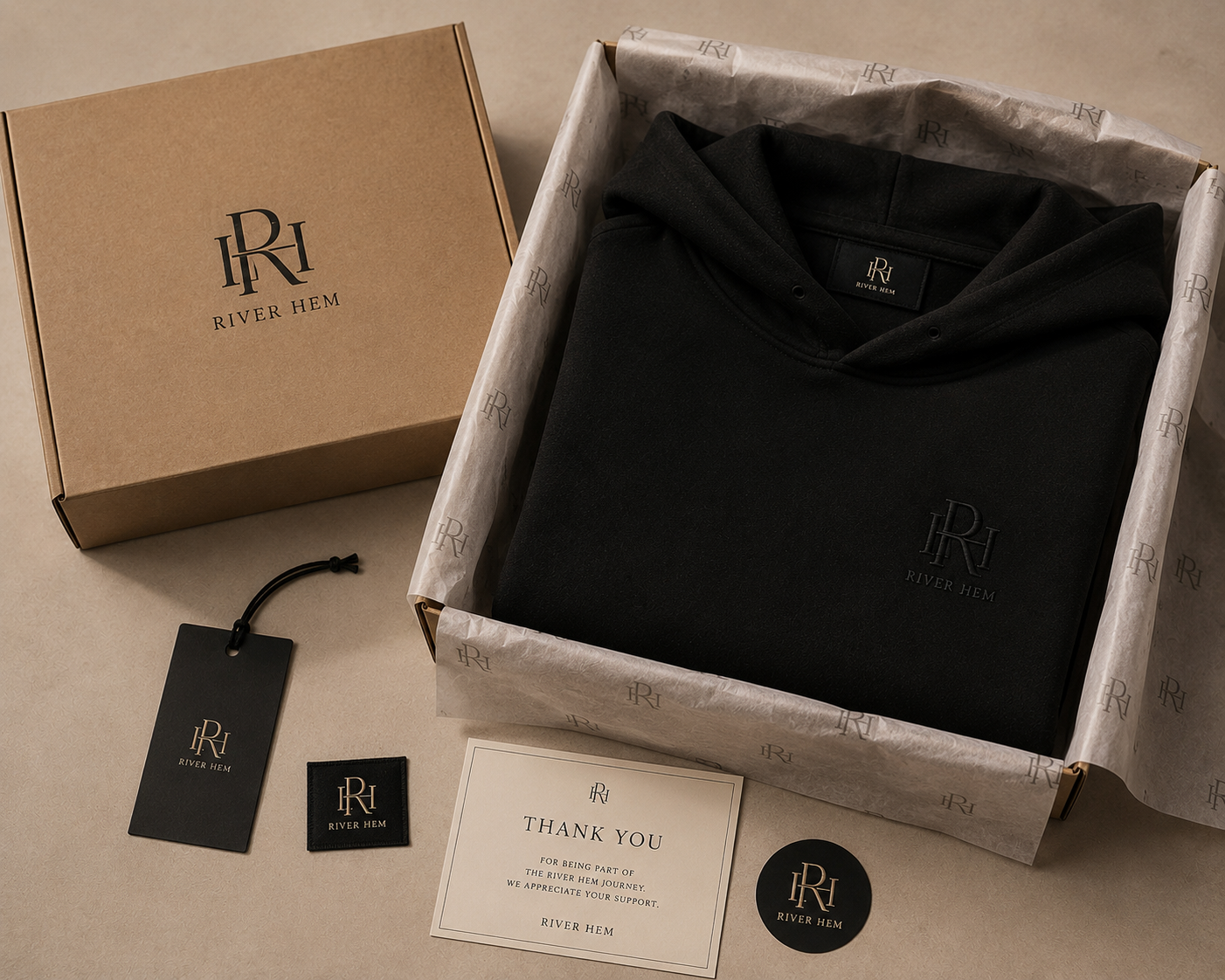 Jet Black Essential Heavyweight Hoodie