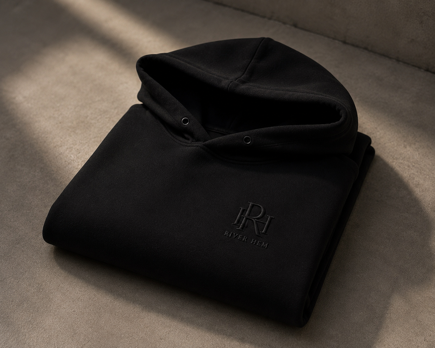 Jet Black Essential Heavyweight Hoodie