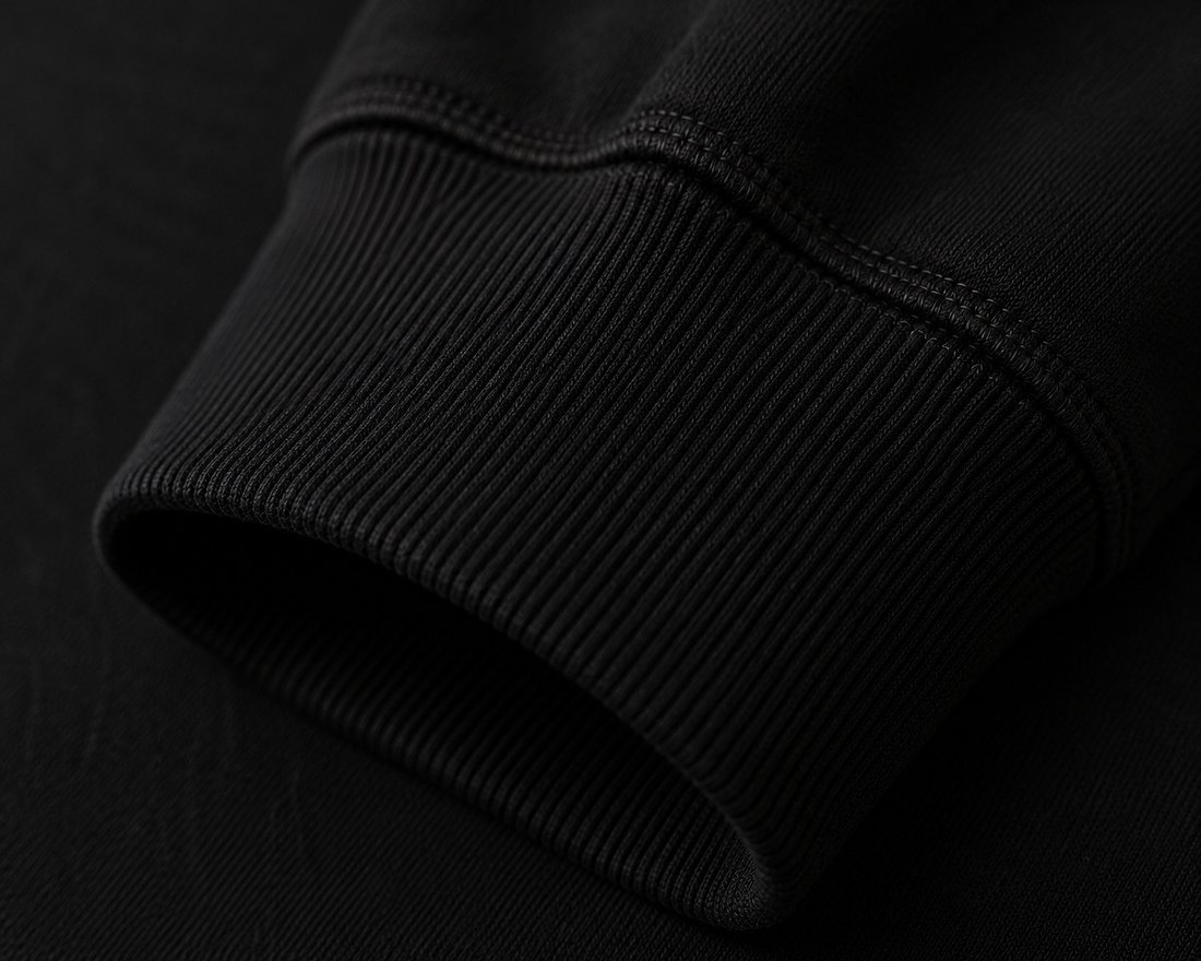 Jet Black Essential Heavyweight Hoodie