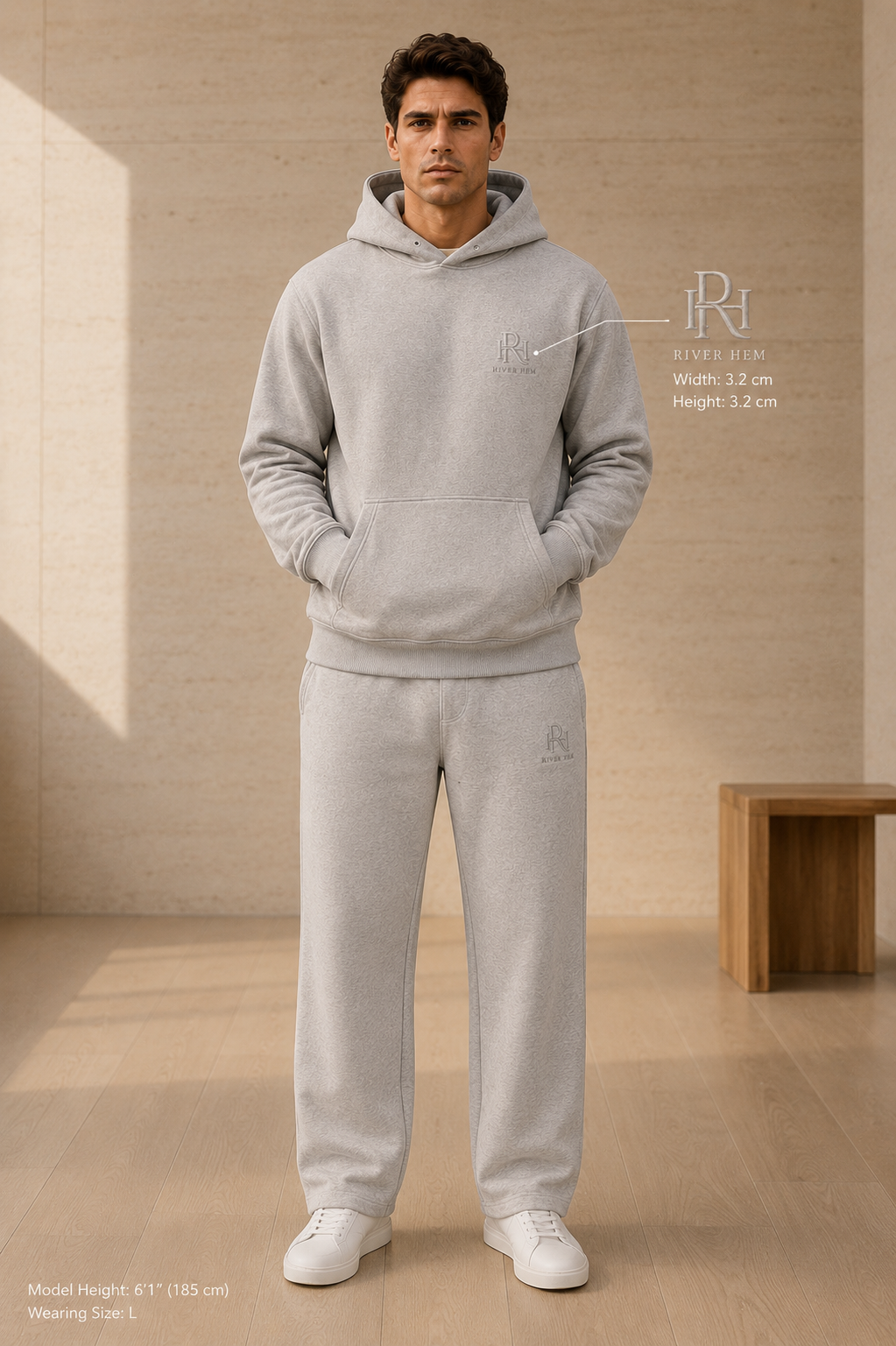 Heather Grey Essential Heavyweight Fleece Trouser