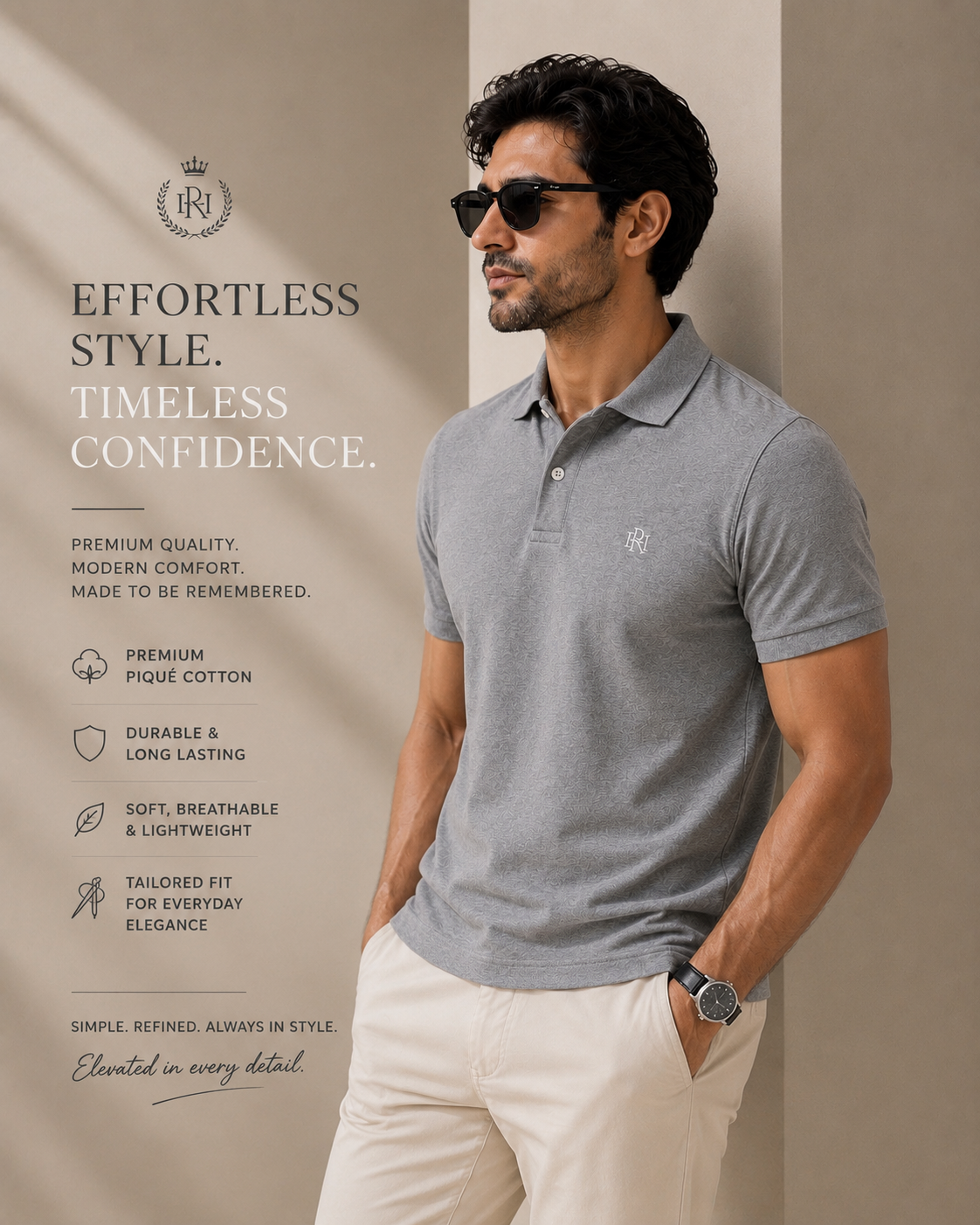 🩶 HEATHER STONE EVERYDAY POLO