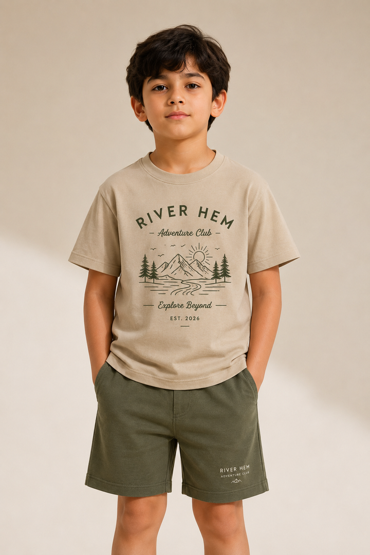 Olive Adventure French Terry Shorts