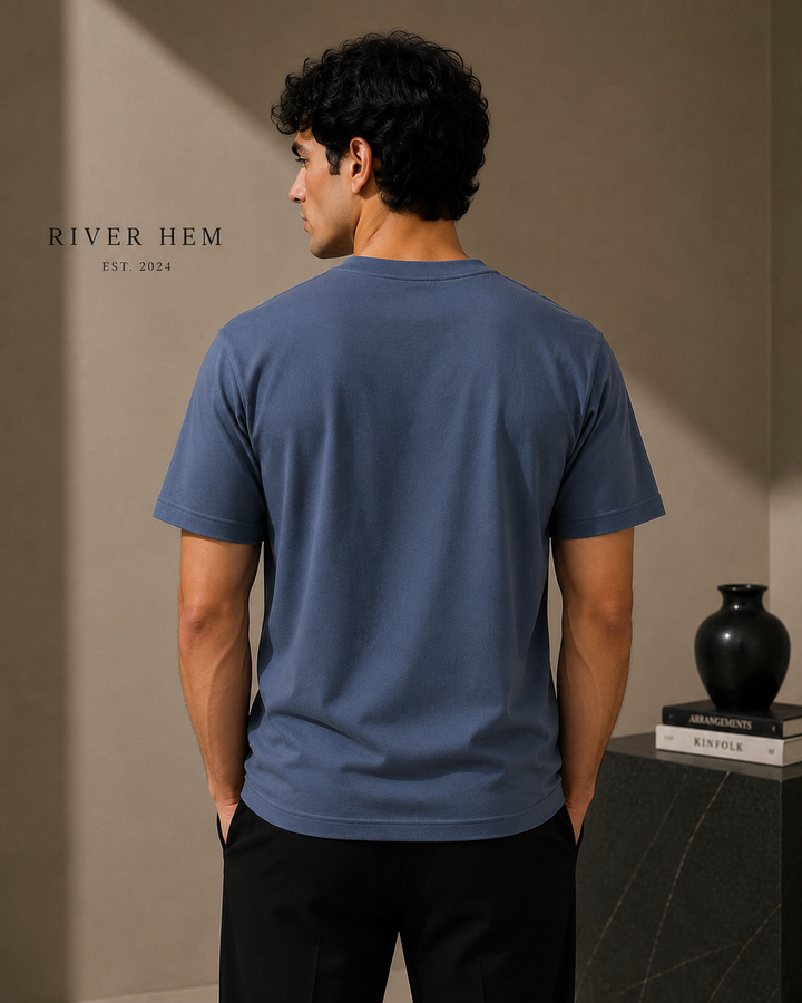 🔵 SLATE BLUE MODERN GENTLEMAN EDITION TEE SHIRT