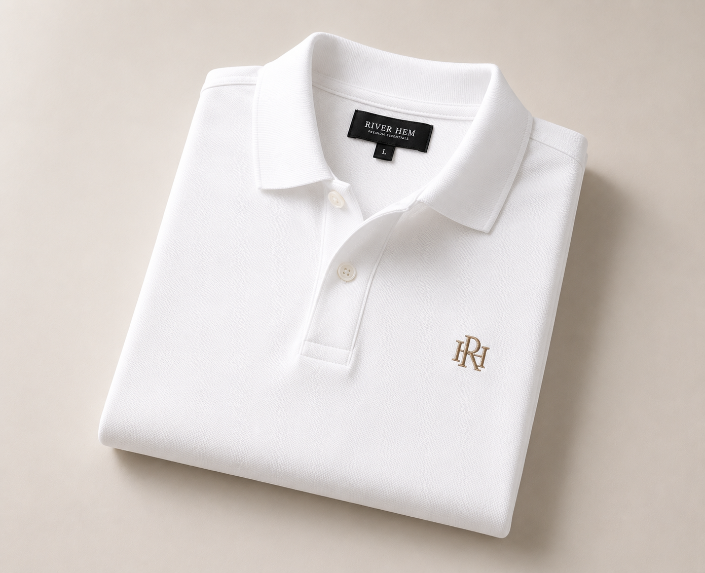 🤍 IVORY WHITE  ESSENTIAL POLO