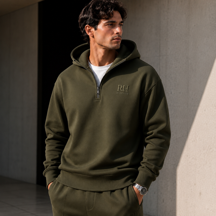 Olive Terrain Quarter-Zip Hoodie